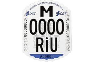 RiuScooter Number Plate for Electric Scooter VMP, DGT Approved, 65 mm x 52.8 mm, No Uploading Files,