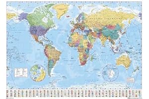 1ART1 Empire 215833 flagi z mapą świata 91 cm x 61 cm