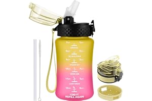 GOPPUS 350ml/12oz Kids Water Bottle With Straw Tritan Drinks Bottle with Strap Small Toddler Juice Bottles with Flip Top Lid Leakproof Children's Bottles with Time Marking Spillproof BPA free Girl Boy