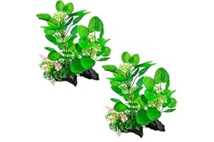 CUTEFLY NA 2 Piezas Acuario Plantas de Plástico, Plantas Acuáticas Artificiales Plantas Pequeño de Acuario Decoraciones Plásticas del Tanque de Peces, Planta de Simulación Viva Criatura Acuario Paisaje