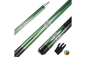 ASMPCUE Stecca da Biliardo da 58 Pollici Hardwood Pool Cue 13 mm Punte per Giocatori di Biliardo Professionisti, 1/2 Stecche per Biliardo Tavolo Sport