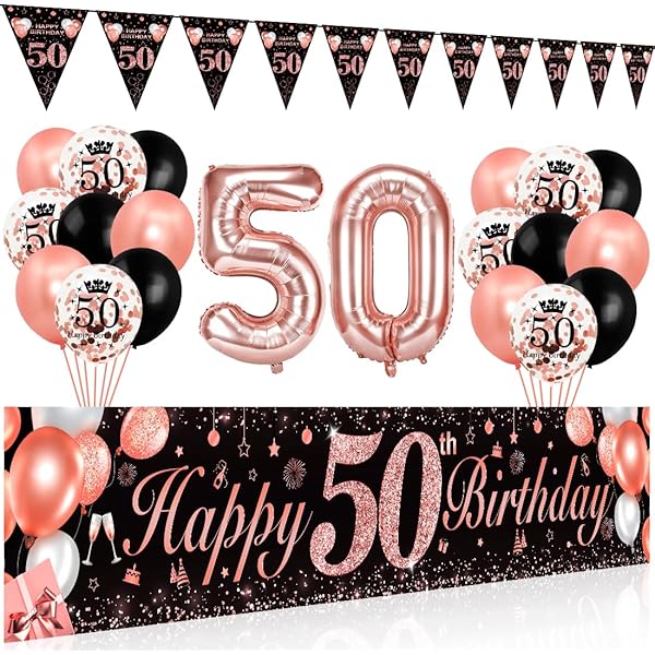 Corona Per 50&deg; Compleanno - Fascia Nera Con Glitter Per Feste E Decorazioni Adulti