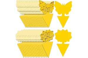 QZKJQDD Żółte naklejki na muchy, pułapka na muchy, żółte tablice przeciw komarom, pułapce na muszki owocówkowe, żółtą pułapkę, do użytku wewnątrz pomieszczeń (30 sztuk)