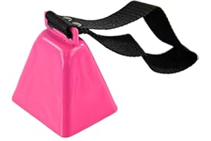 HOME-X Cowbell with Wrist Strap, Sporting Event Bell, Cheering Bell, Party Noise Maker, School Bell, Pink, 3 1/2” L x 3” W x 2 3/8” H