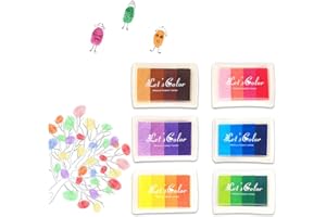 LAPONO Finger Tamponi di Inchiostro Tamponi per Timbri Non Tossico Dito Gradiente Tamponi di Inchiostro Multicolore Color Craft Stamp Tampone Inchiostro A Colori Sfumati Tampone Inchiostro Arcobaleno