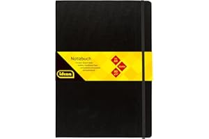 ‎IDENA Idena 209292 Notizbuch FSC-Mix, A4, liniert, Papier cremefarben, 96 Blatt, 80 g/m², Hardcover in schwarz (A4, blanko)