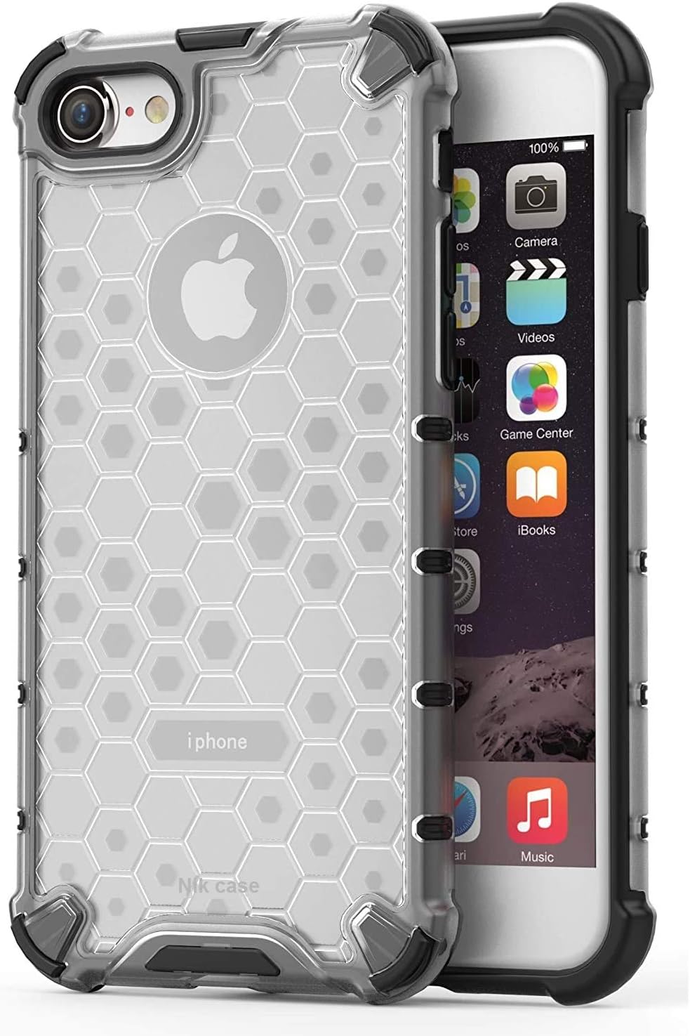 Nik case Honeycomb Series Back Cover for iPhone for iPhone 7/8 (Hard|TPU+Plastic|Clear)
