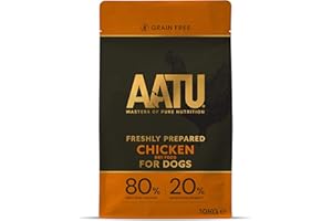 AATU 80/20 Complete Dry Dog Food, Chicken 10kg - Dry Food Alternative to Raw Feeding, High Protein. No Nasties, No Fillers. (Packaging may vary).