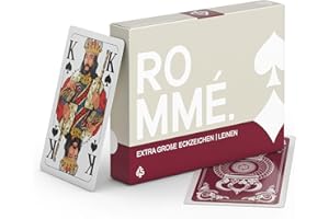 TS Spielkarten | Romme Kartenspiel mit extra großen Eckzeichen – Original LEINEN | französisches Bild Senioren