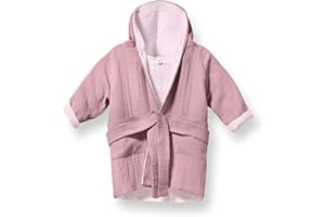 Mababu Bademantel Kinder mit Kapuze | weiche Musselin Bio Baumwolle | Kinderbademantel für Mädchen und Jungen | GOTS | Größen von 1 bis 6 Jahre | 4 Farben