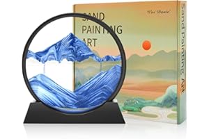 Wai Danie 3D - La sabbia artistica in mare profondo, pittura a sabbia fluida, regalo a clessidra, decorazione estetica, per ufficio, soggiorno, decorazione per adulti e bambini (blu, 12 pollici)