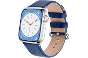 Fullmosa kompatibel mit Apple Watch Armband Ultra2/Ultra 49mm 45mm 44mm 40mm 41mm 42mm 38mm, Lederarmband Ersatzband für Damen Herren, Klassische Leder Armbänder für iWatch 9/8/7/6/SE/5/4/3/2/1