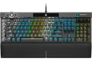 ‎CORSAIR CORSAIR K100 RGB Optisch-Mechanische Kabelgebundene Gaming-Tastatur - OPX Linear-Schalter - PBT Double-Shot Tastenkappen - Elgato Stream Deck & iCUE Kompatibel - PC, Mac, Xbox - QWERTZ DE - Schwarz