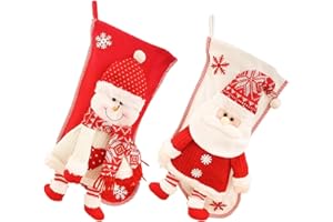 Wuuooei Calcetines de Árbol de Navidad 2pcs 45CM Grande Calcetines de Navidad Chimenea Calcetines de Navidad para Colgar Medias Navideñas Medias de Regalo de Saco de Navidad para Decoración Navideña