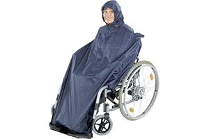 Maximex Rullstolsregncape, regnponcho att kasta, med reflektorer, skydd mot fukt och smuts, polyester, 135 x 132 x 1 cm, univ