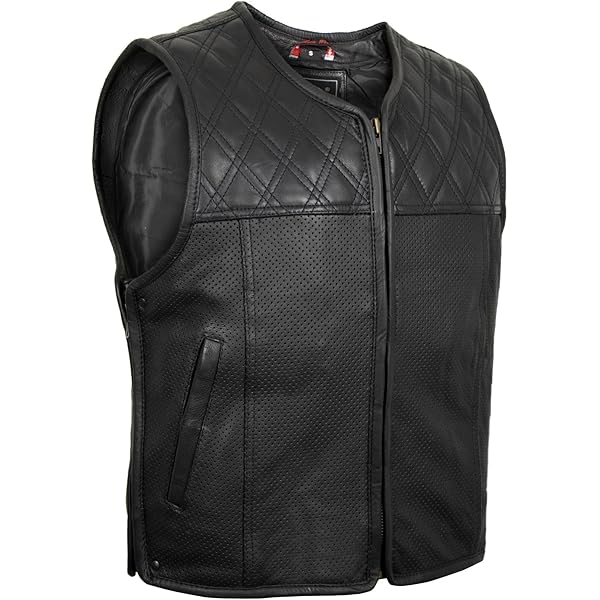 MDM Antiek leren vest in used vintage look (S