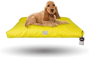 Ligo Tommy - Materasso per Cani Idrorepellente e AntiGraffio, Realizzato in Italia. Cuscino Cuccia per Cane AntiGraffio antimacchia Perfetto per l'uso Interno ed Esterno. (M: 100 x 60 cm, GIALLO)