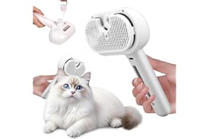 VINGVO Szczotka parowa dla kota, 2 szt., szczotka parowa dla psów i kotów, zdejmowana, przenośna, parowa szczotka dla kotów do krótkiego włosia, 1 szt., biała