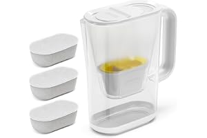 Karcher WFP 12 Filter Jug + 3 Filters, Container Capacity: 2.4 Litres, 3-in-1 Active Soft Bag Filtration, Capacity: 100 Litres, Manual Change Display, Slim Design, White