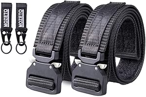 MOZETO Taktischer Gürtel, Unisex Militär Gürtel mit Schnellspanner Metallschnalle, Nylon Gürtel für Outdoor, Arbeit, Militär, Freizeit, Jagen - Gift Packaging