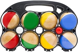 GICO Juego de Petanca de Madera Maciza, 8 Bolas, diámetro 7 cm - 3011