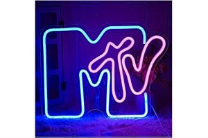 Neon sign 1pc for mtv for neon Sign LED Wall Hanging Light, Powered Music Television Decor For Bedroom