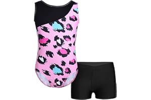 iEFiEL Mädchen Glitzer Turnanzug Ärmellose Leotards Rückenfrei Ballettanzug mit Strass Ballettkleidung Gymnastikbody Tanzkostüm