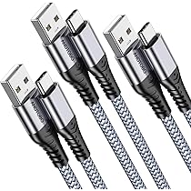 Cavo Micro USB Caricabatterie Android, Bracciale esterno Cavo USB Caricabatterie Potabile Cavo di ricarica Linea dati Micro Tipo C Interfaccia a 8 pin per iPhone Telefono cellulare Android,Lightning