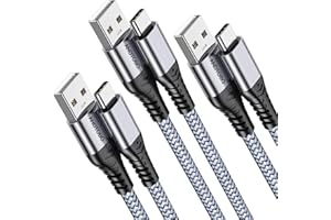ANDTOBO Cavo USB C 3.1A, Cavo USB Type C Ricarica Rapida Cordone di Ricarica Intrecciato Per iPhone 16/15 Plus Pro Max, Samsung S21 S22 S23+ S23 Ultra S20 S10 S9, Pixel 7 [1 Metri 3Pezzi]