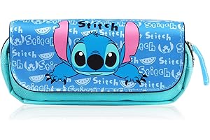 Xingsky Stitch Trousse à Crayons, Trousse à Crayons de Grande capacité Stitch pour Enfants étudiants garçons Filles école Fournitures de Bureau à Domicile Sac de Rangement