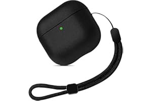 Teyomi Cover in TPU compatibile con Airpods 4, Custodia per Airpods 4 Cover con Cordino, Custodia Protettiva Touch in pelle per AirPods 4 Generazione 2024, Supporto ricarica wireless [Nero]