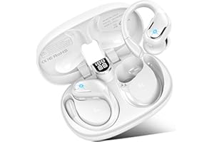 LTINIST Auriculares Inalámbricos Deportivos, Cascos Inalambricos Bluetooth 5.3 con ENC Cancelacion Ruido Mic, 75Horas Auriculares Bluetooth Sonido Estéreo, IP7 Impermeable Auriculares in Ear, Tipo-C, Blanco