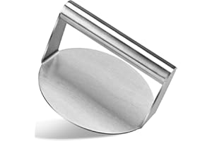 SUSNUAN Burger Press Stainless Steel Burger Smasher for BBQ, Flat Top Griddle Grill Cooking, 5.51 Inch Round Heavy-Duty Meat Press Non-Stick Grill Press for Steak Paninis Bacon Beef Patty Sandwich Hamburger