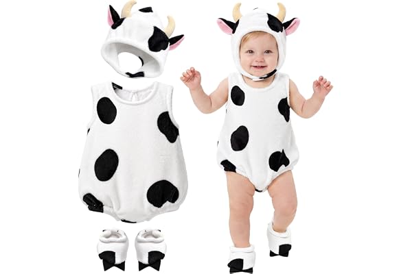 Beipegin Ko kostym kostym baby flicka barn med skor hatt | Djur Kostym Ko Body Baby Carnival Kostym Halloween Nyfödd 0-18 Månader