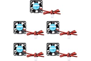 Jopto 3D-Drucker-Ventilator, 12 V DC, Mini, leiser Lüfter, 30 x 30 x 10 mm, mit 28 cm Kabel für 3D-Drucker, Extruder, Hotend, Makerbot MK7, MK8, CPU Chip Arduino, 5 Stück