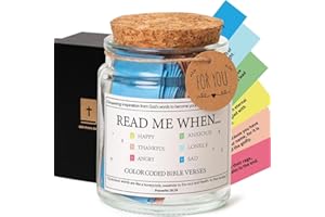 GALER Bible Verse Jar, Read Me When Bible Verses Jar for Emotions and Feelings, Scripture Prayer Cards Hope Jars Religious Graduation Gift, Bibles Study Church Christian Gifts for Women Men Mom Dad Friend,A