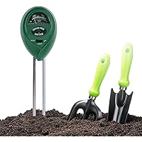 Bodentester, Boden Feuchtigkeit Meter, 3 in 1 Bodentester, Bodenmessgerät Feuchtigkeitsmesser und Boden pH Tester für…