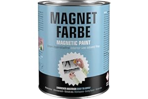 Milacor Magnetfarbe für Innen grau - lösemittelfreie Wandfarbe - überstreichbar, umweltfreundlich - 1 Liter