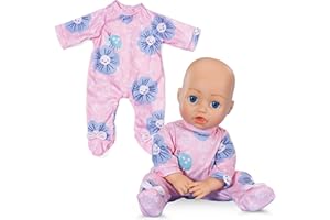 Baby Annabell Pink Romper - Soft fabric with floral patterns - Fits any 43cm Baby Annabell & BABY born dolls doll clothing - Suitable for Children Aged 3+