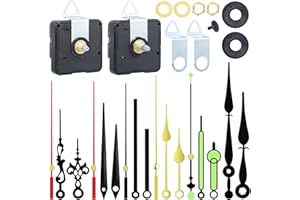 ROELLY 2 Piezas de Mecanismo Reloj, Reemplazo de Maquinaria Reloj Pared de Bricolaje con 6 Juegos de Manecillas de Reloj, Mecanismo Reloj de Pared Silencioso, 16/20 mm para Reparación de Relojes