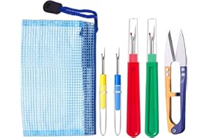 5 Pcs Seam Ripper Set, LIAMGUS Big and Small Sewing Stitch, Stitching Thread Unpicker, Seam Rippers for Sewing, Stitch Ripper with Scissor, Storage Bag, for Open Seams Hemming Seams
