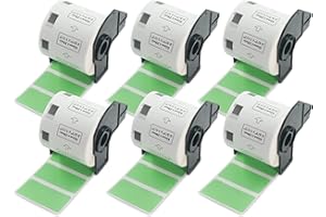 ‎BETCKEY BETCKEY - 6 Rollen DK-11209 Kleine Adressetiketten Kompatibel mit Brother, 62mm x 29mm, 4800 Farbige Etiketten Grün für Brother QL Etikettendrucker