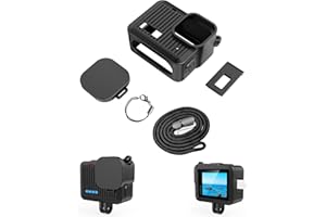 Fututech Coque en Silicone pour GoPro Hero 4K Etuis de Protection Capuchons d'Objectif Couvertures Latérales Lanière pour Caméra d'action Kit Accessoires