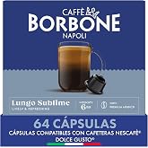 Caff&egrave; Borbone Lungo Sublime - 64 Coffee Capsules - Vibrant and Refreshing - Compatible with Nescaf&egrave;&reg;* Dolce Gusto&reg;* Coffee Ma