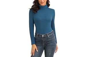 WOWENY T-Shirt Thermique pour Femme - Col roulé - en Polaire - Manches Longues - Thermique - Extra Chaud - Maillot de Corps à Manches Longues - Léger - sous-vêtements de Ski - T-Shirt de randonnée