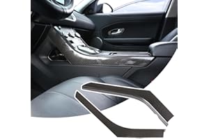 DIYUCAR ABS Plastic Center Console Gear Shift Side Decoration Strip Trim for Land Rover Range Rover Evoque 2012-2018 (Carbon Fiber)