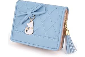 UTO Portafoglio Gatto per Donna Grande capacità con Gatto pendente e Fiocco in Pelle sintetica Adatto per cellulare