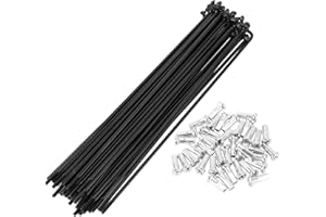 BULLSPANN 36 pcs 14G Rayons de Roue de VéLo avec Mamelons de 12 MM de Longueur Noir