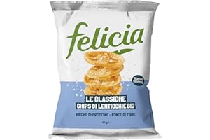 Felicia, Chips di Lenticchie e Patate Biologiche Classiche, Gusto Autentico, Snack Proteico e Salutare, Formato 50g