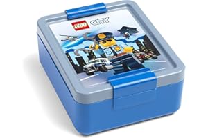 Room Copenhagen Portavivande Lego City, Blu/Gris, One Size